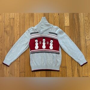 Gymboree Gray and Red Knit Holiday Sweater. Boys size M (7-8)